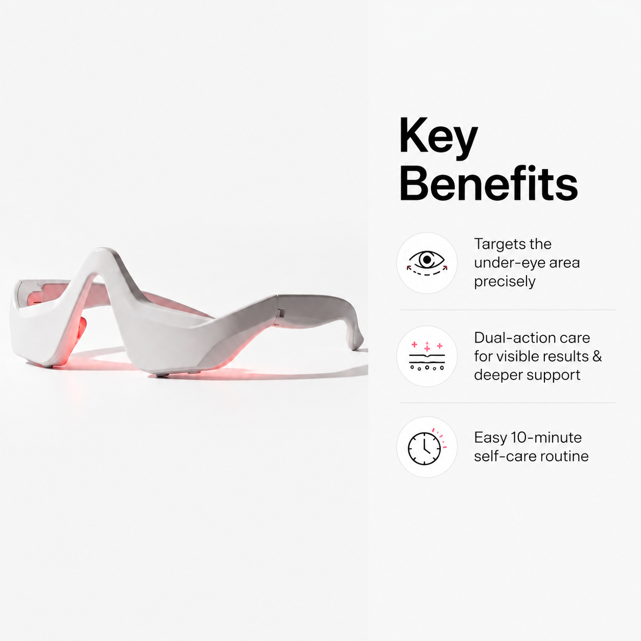 GlowVisor™ — Red Light + EMS Eye Therapy To Depuff & Glow
