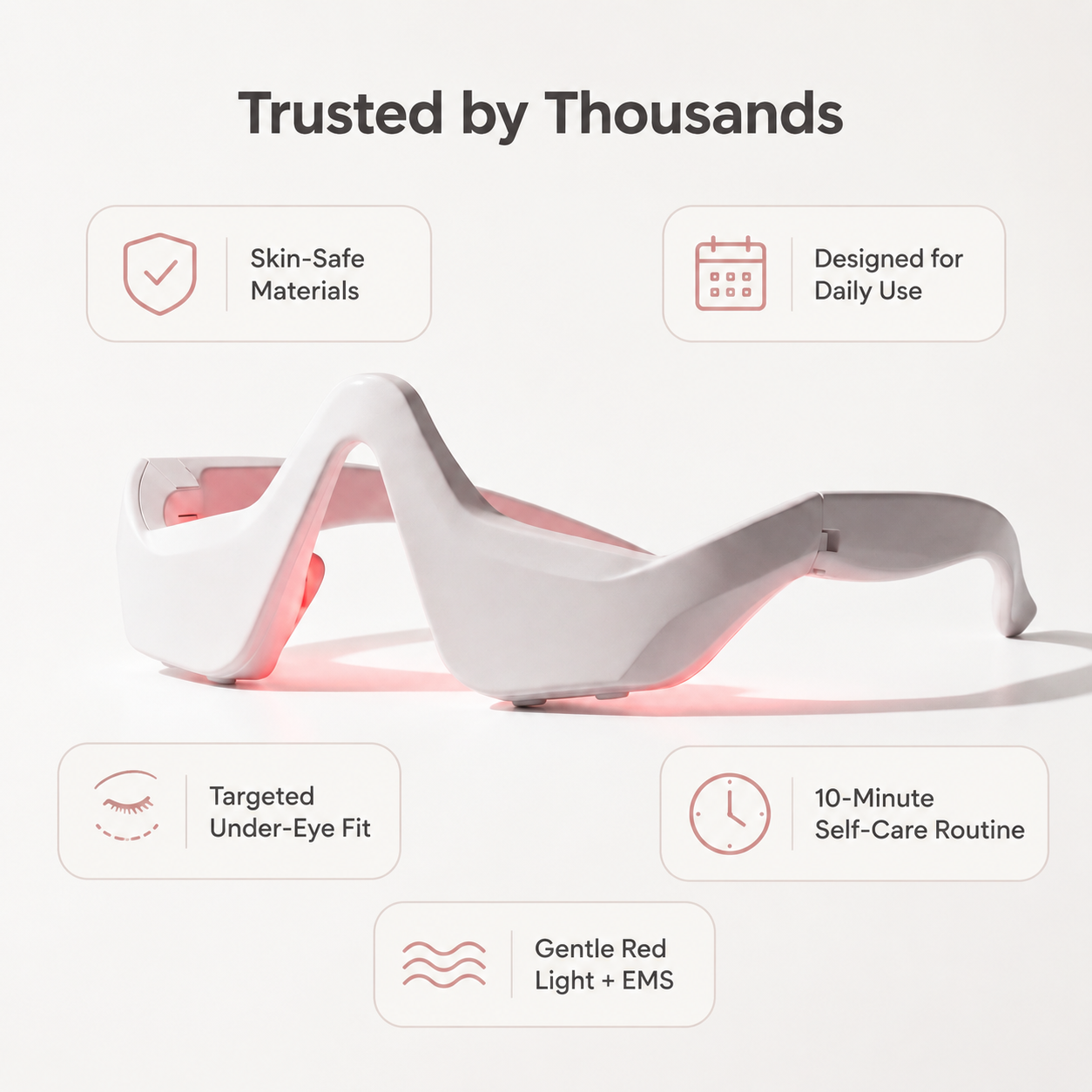 GlowVisor™ — Red Light + EMS Eye Therapy To Depuff & Glow